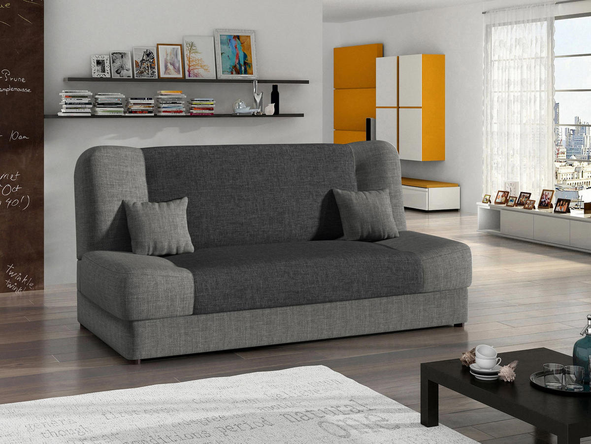 SCHLAFSOFA Jonas - Grau, Holz/Textil (195/86/87cm)