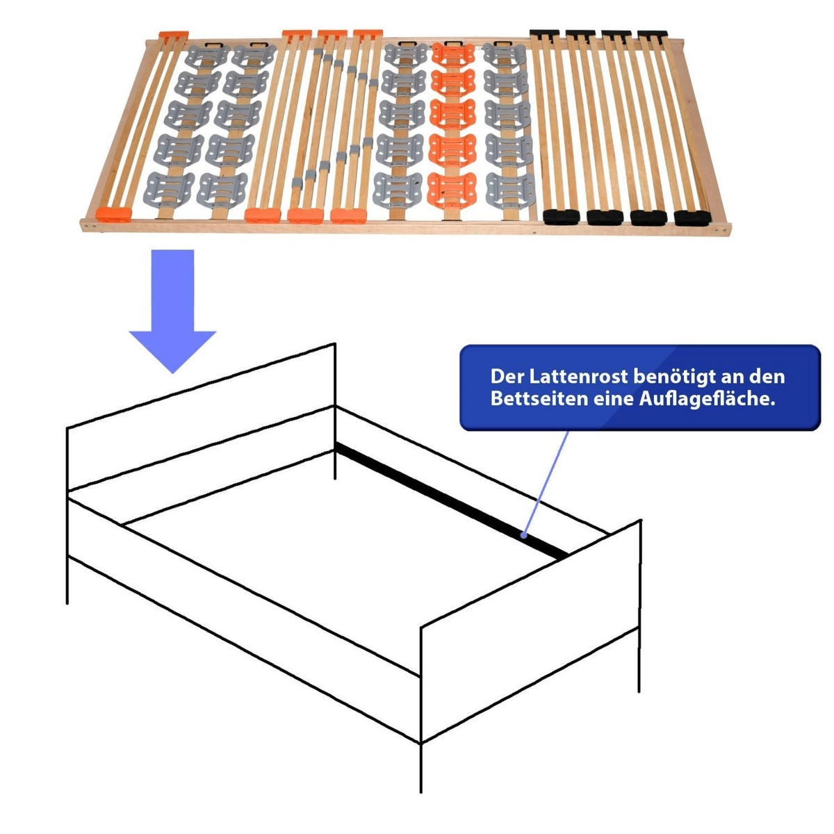 TELLERLATTENROST KOMBIFLEX NV 140x200 cm - Naturfarben, Holz (140/200cm) - Coemo