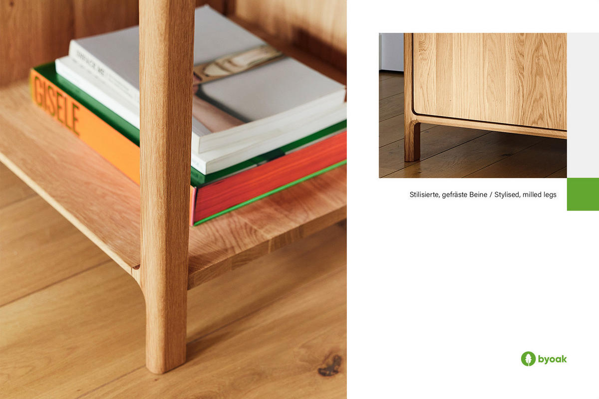 KOMMODE PAUL - Wildeiche, Holz (140/64/50cm) - byoak