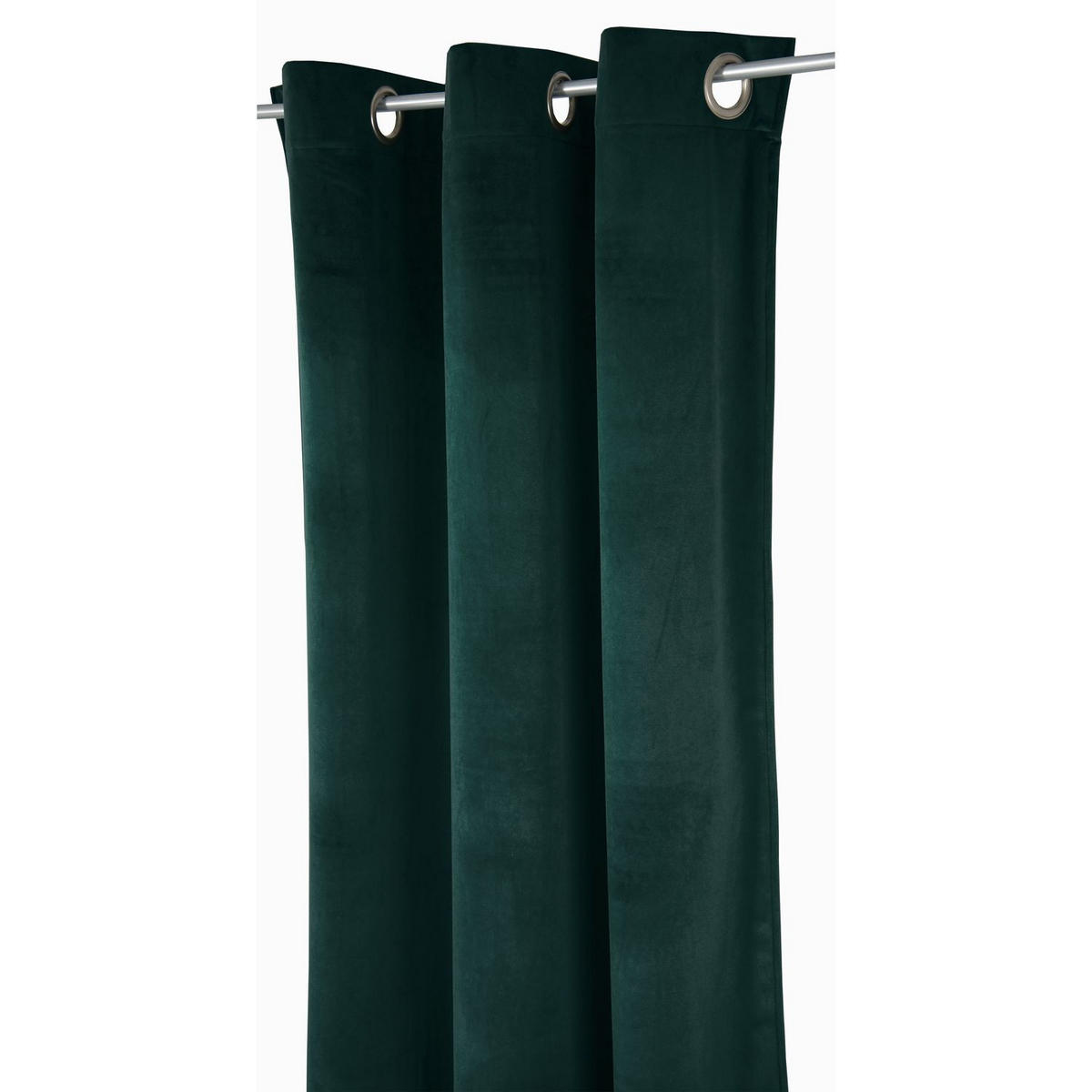 BLICKDICHTER ÖSENVORHANG French Velvet - Hellgrün, Textil (135/0.5/245cm) - Tom Tailor