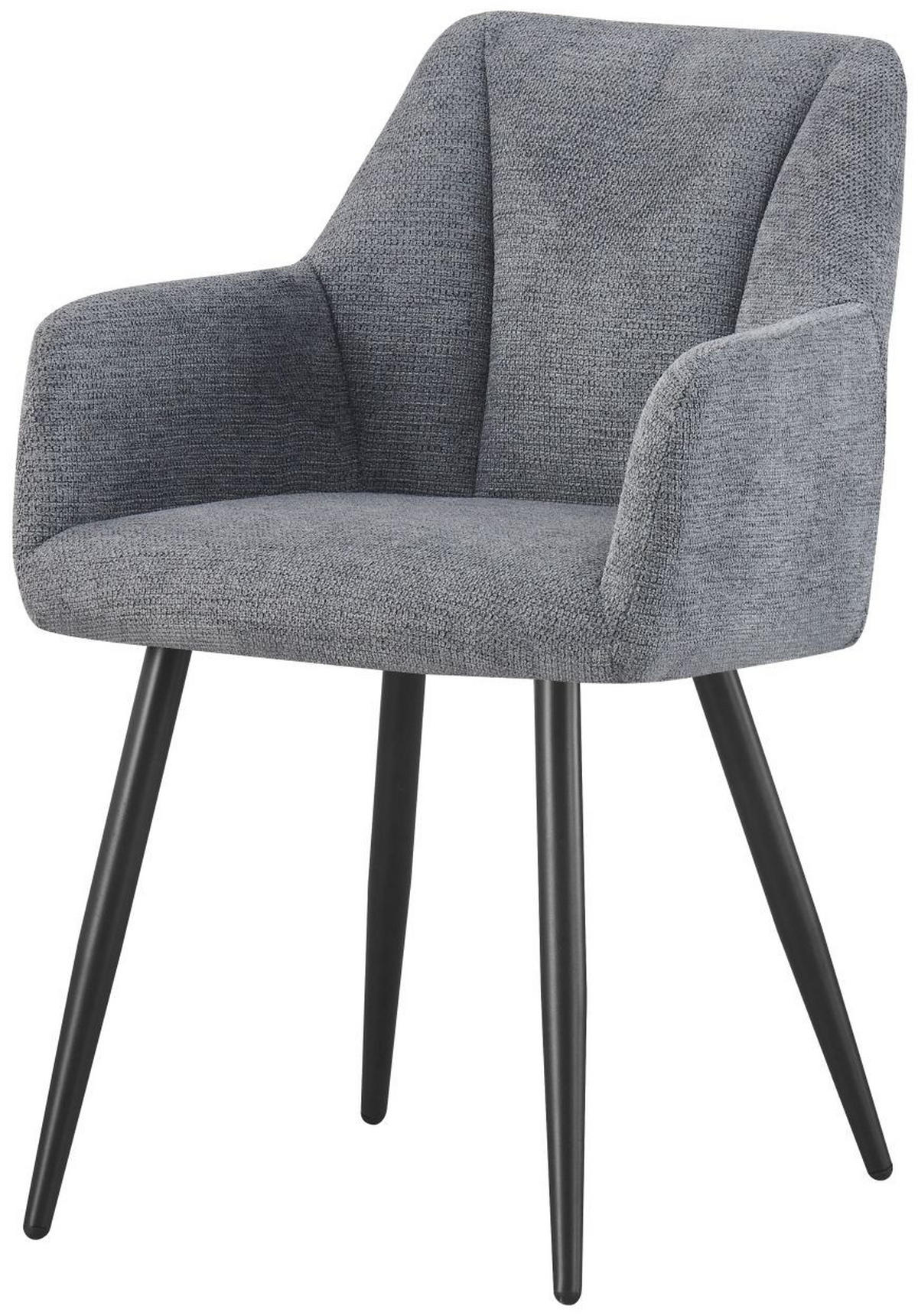 ARMLEHNENSTUHL Bella anthrazit 2er Set - Anthrazit/Schwarz, Textil/Metall (55/82/62cm) - Xonox