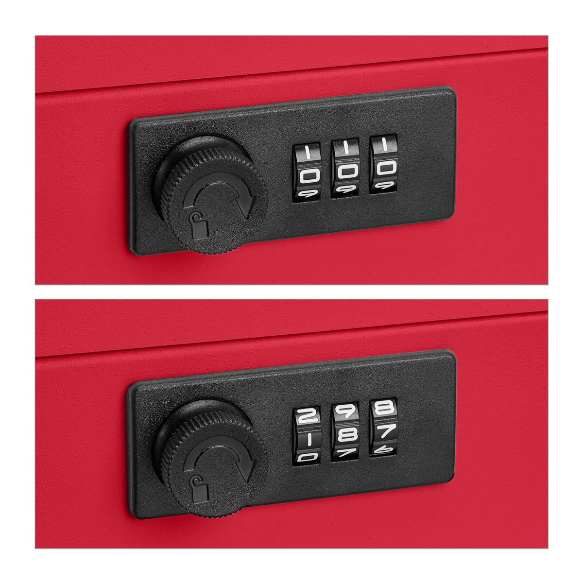 POKLADŇA - červená, kov/plast (20/8.5/17cm) - Relaxdays