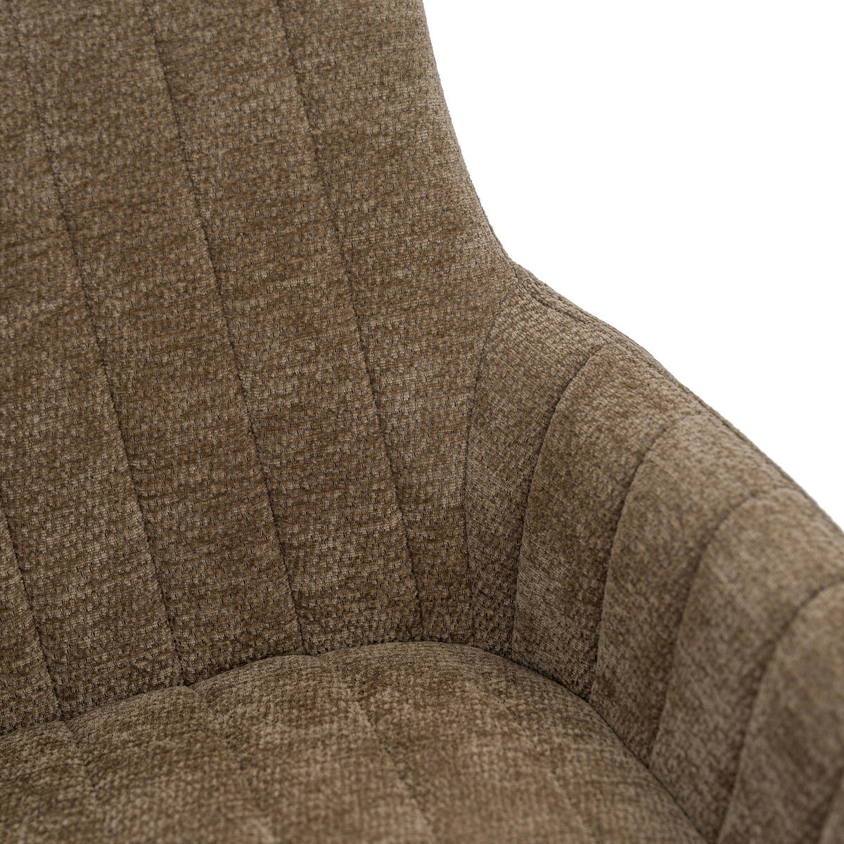 STUHL LUINO drehbar gepolsterter mit Steppung - braun - Chenille - Schwarz/Braun, Textil/Metall (58/87/60cm) - NEW HOME
