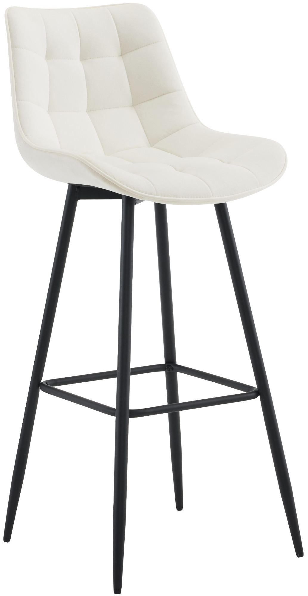 BARHOCKER Samt creme - Creme/Schwarz, Textil/Metall (47/106/52cm) - CLP