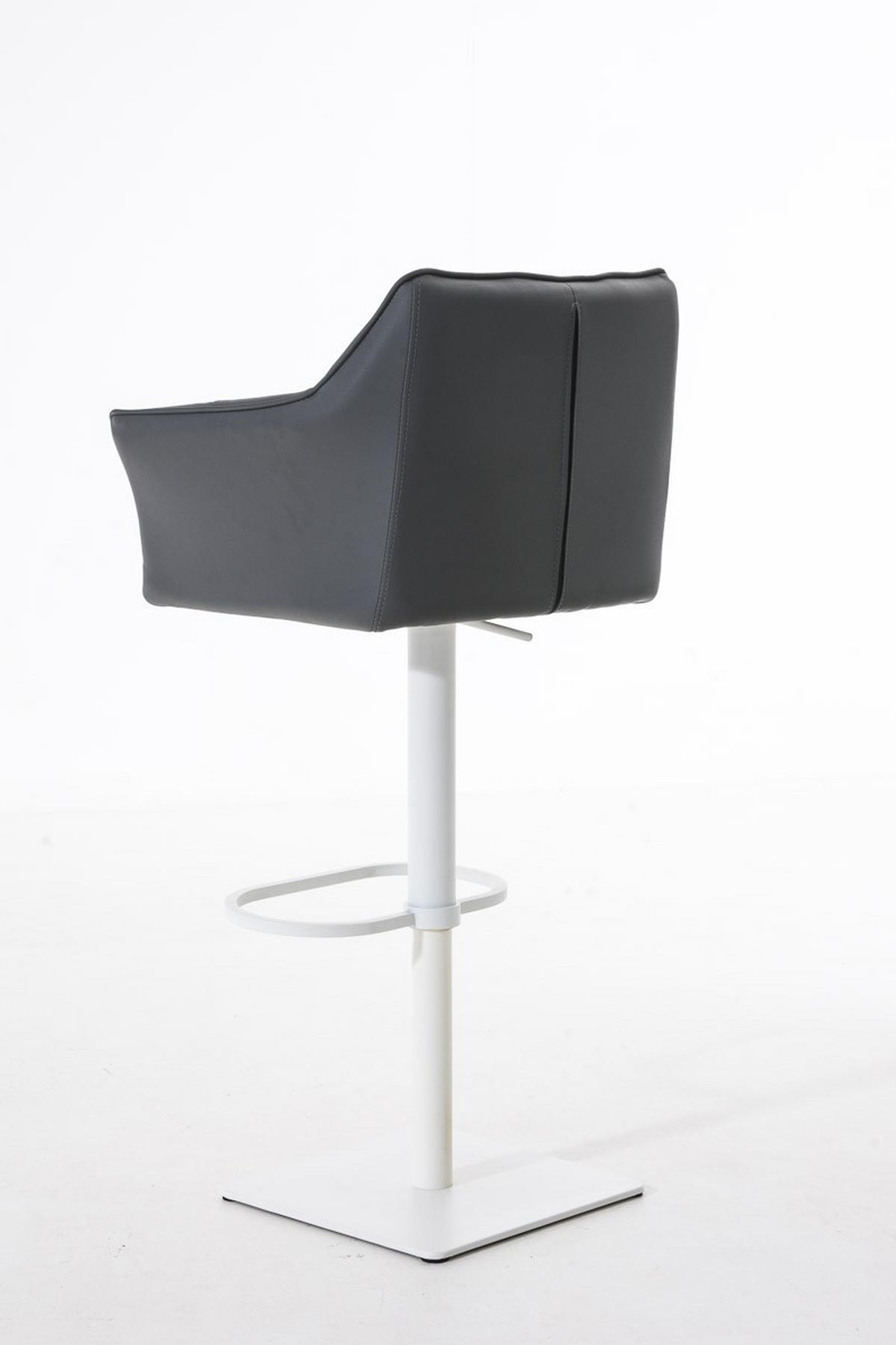 BARHOCKER Damaso 88x64x45 cm Grau - Grau, Leder (64/88/45cm) - furnicato