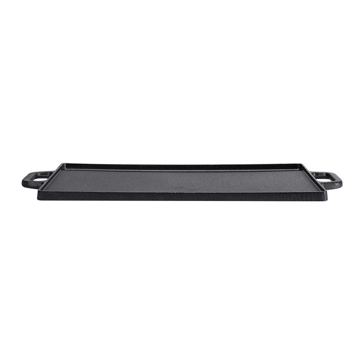 GRILLPFANNE aus Gusseisen mit Antihaftbeschichtung in Schwarz Wendbar einfache Reinigung komfortables Kochen 50 cm x 23 x 2 cm 3,62 kg - Schwarz, Metall (23/50/2cm) - Livingandhome