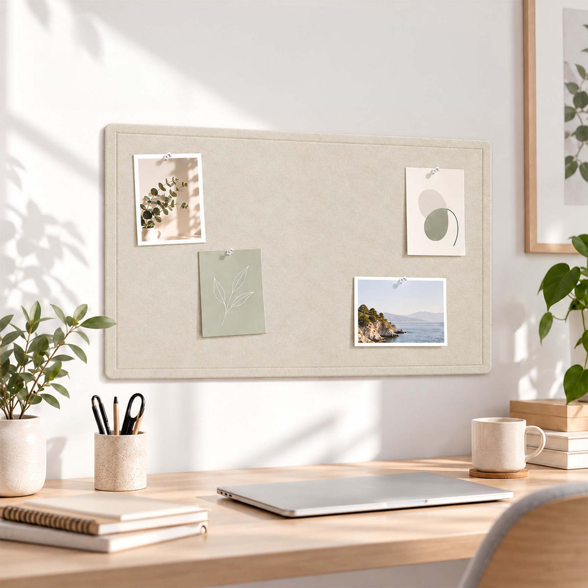 PINNWAND Creme Filz faltbar 84x59 cm - Creme, Textil (59/84/1cm) - Relaxdays