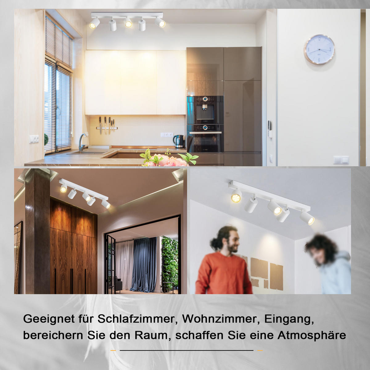 STRAHLER Roger 5-flammig 55/3/14 cm - Weiß, Metall (55/3/14cm) - Nettlife