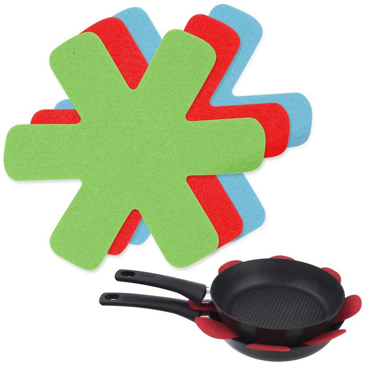PFANNENTRENNER Schutz-Vlies 5-teilig Grau - Grau, Textil (18/0.5/18cm) - Excellent Houseware