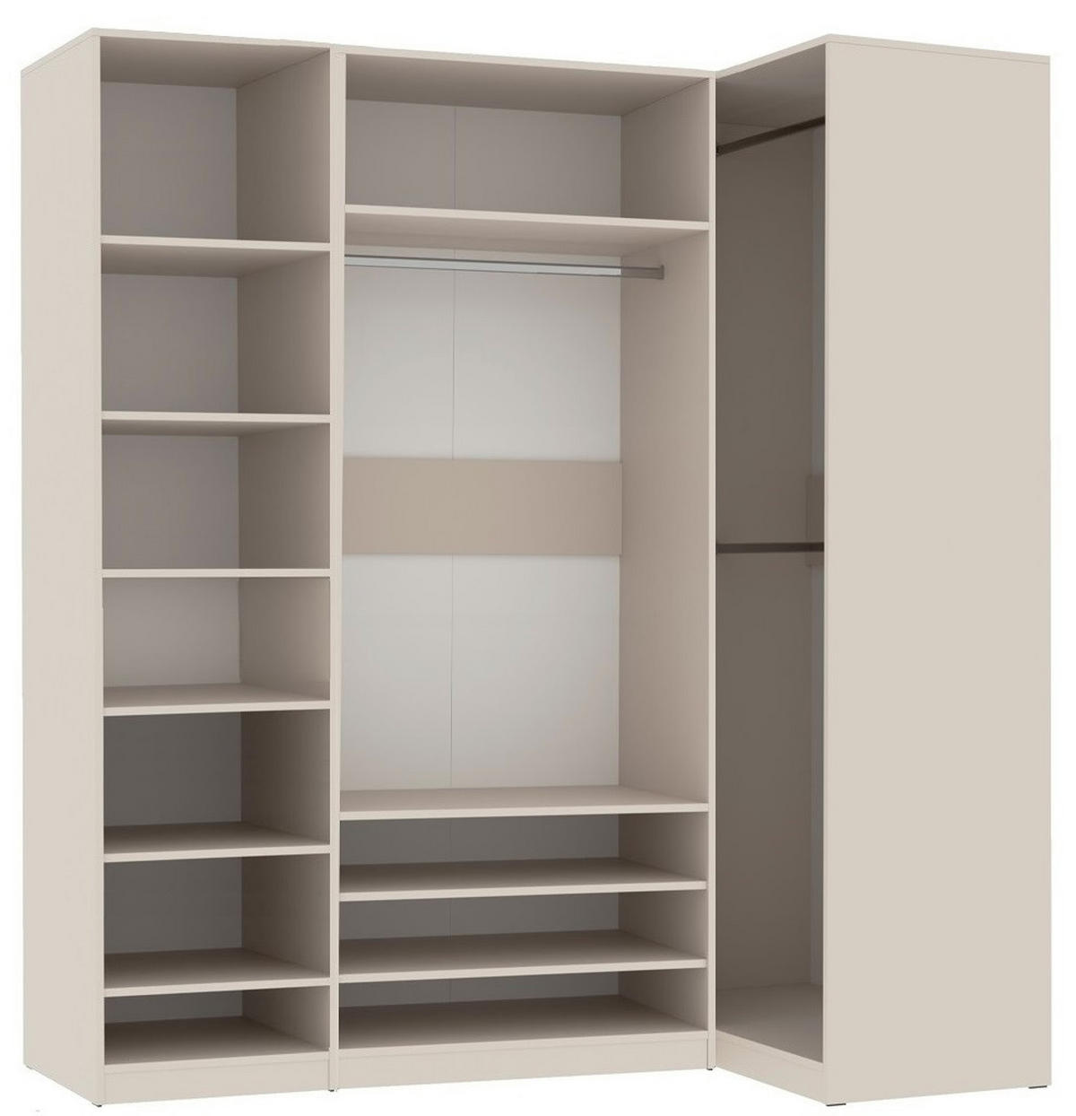 GARDEROBENSCHRANK OFFEN TRES M/C CASHMERE 230/206/51 cm - Kaschmir, Holzwerkstoff (230/206/51cm) - Marmex Möbel