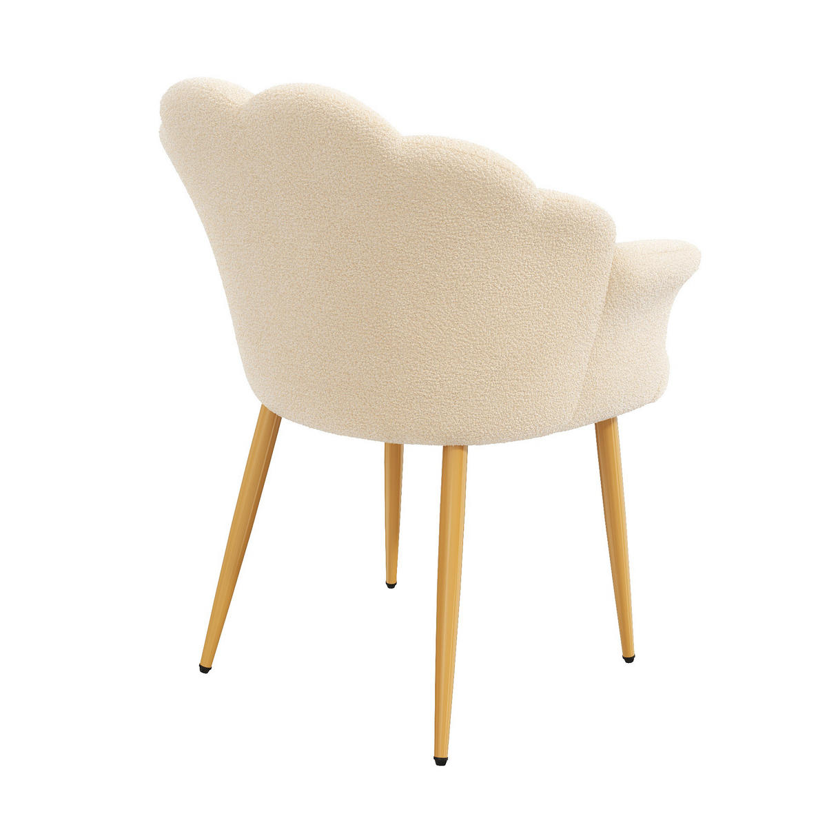 ARMLEHNSTUHL Blütenblatt-Design mit Schleifenkissen, DE-42136, Beige - Beige, Holzwerkstoff (65.5/85/64cm) - ComfortXL