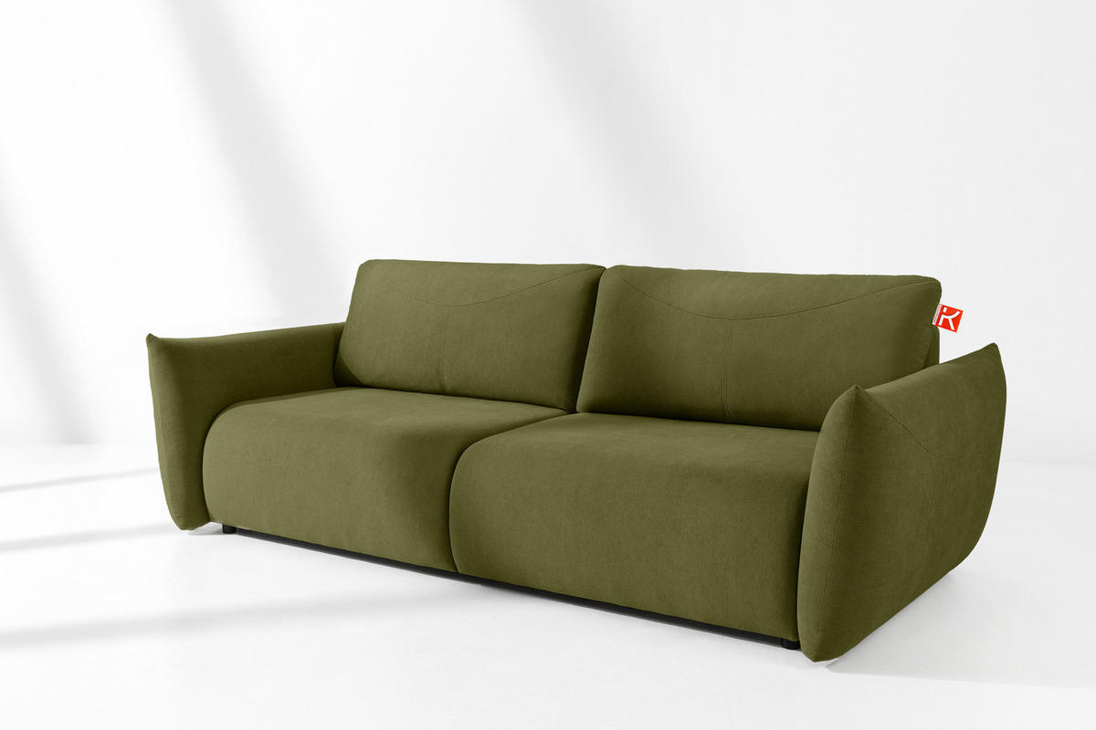 3-SITZER-SOFA LAVIS, Dunkelgrün - Dunkelgrün, Holz/Textil (242/87/111cm) - KONSIMO®