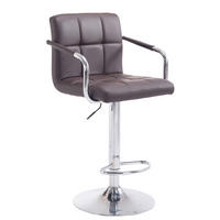 BARHOCKER Lederlook braun - Chromfarben/Braun, Textil/Metall (54/91/46cm) - CLP