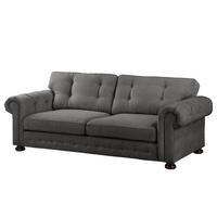 3-SITZER SOFA - Microfaser - Grau, Textil (250/93/100cm) - home24