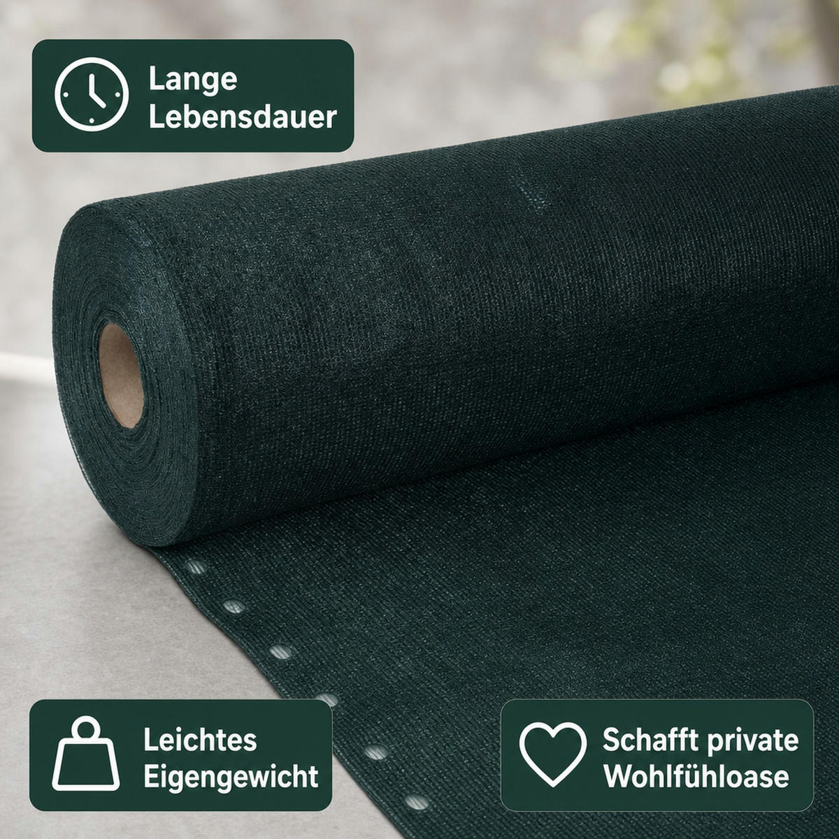 SICHTSCHUTZNETZ - Grün, Kunststoff (100/100cm) - KLASEBO