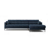 ECKSOFA rechts Mamaia aus strukturiertem Stoff blau 5 Sitzplätze - Blau, Textil (185/293cm) - Micadoni