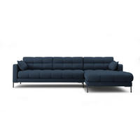 ECKSOFA rechts Mamaia aus strukturiertem Stoff blau 5 Sitzplätze - Blau, Textil (185/293cm) - Micadoni