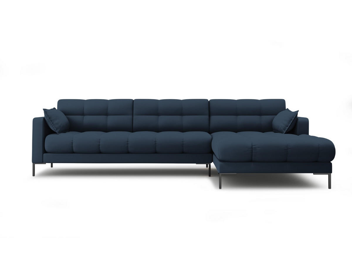 ECKSOFA rechts Mamaia aus strukturiertem Stoff blau 5 Sitzplätze - Blau, Textil (185/293cm) - Micadoni