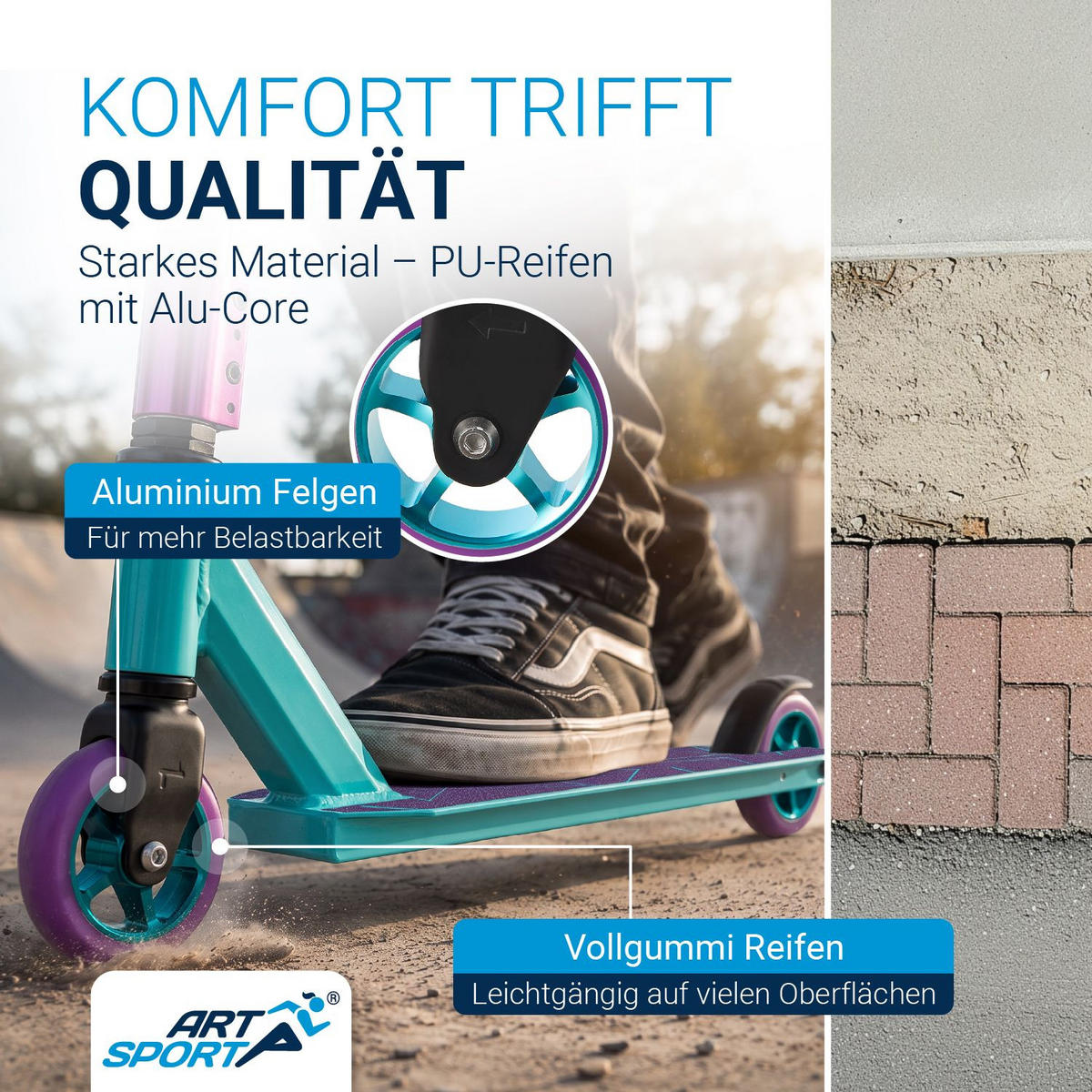 STUNTSCOOTER Retro Purple - Lila, Metall (84/47/84cm) - Artsport