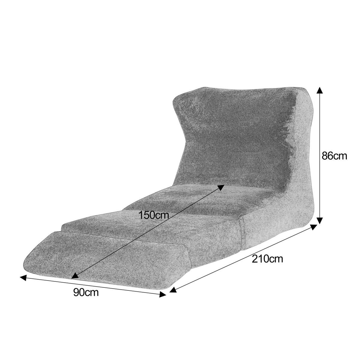 SCHLAFSESSEL multifunktional Grau - Grau, Kunststoff (118/86/90cm) - Beauniv