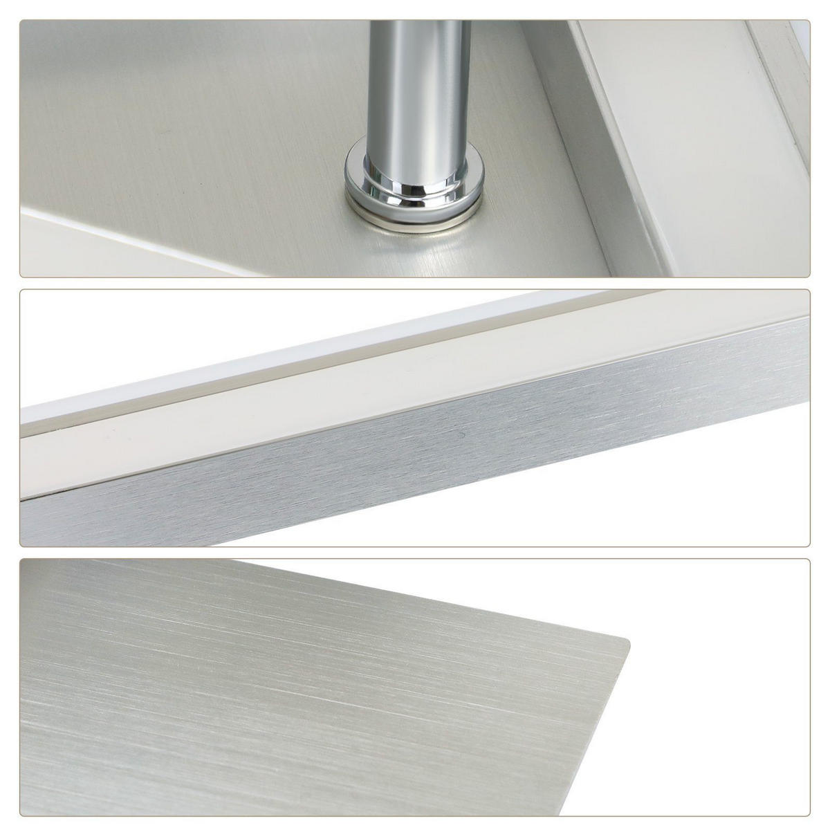 LED-DECKENLEUCHTE Kranzort 44.5/7.0/44.5 cm - Silberfarben, Metall (44.5/44.5/7cm) - ZMH