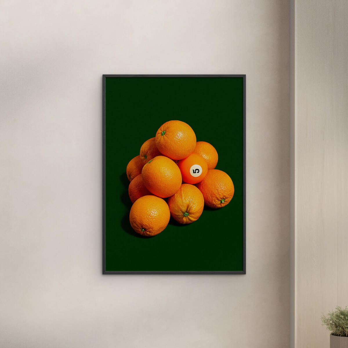 POSTER mit Rahmen Supermercat - Odd orange out - Schwarz/Grün, Holz/Papier (70/100cm) - Poster&Frame