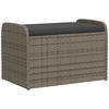 SITZBANK Mit Stauraum & Kissen Grau 80/51/52 Cm Poly Rattan - Schwarz/Grau, Kunststoff/Textil (80/52/51cm) - vidaXL