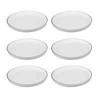 DESSERTTELLER mit goldenem Rand Sublima Weiß 20/20/2,2 cm - Weiß, Keramik (20cm) - Secret de Gourmet