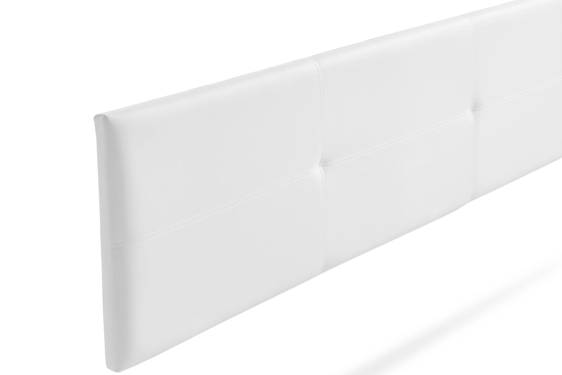Kopfteil gepolstert ALMA Kunstleder 100x50x5 cm - Weiß - Moonia - Weiß, Holz (100/5/50cm)