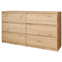 KOMMODE Look 120 cm mit sechs Schubladen, eiche Artisan - Eiche Artisan, Holzwerkstoff (120/71/33cm) - Beautysofa