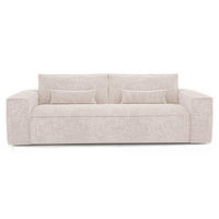 SCHLAFSOFA Express JUNE Geprägter Samt Creme 236cm - Creme, Textil (236/80/100cm) - Premium Interiors