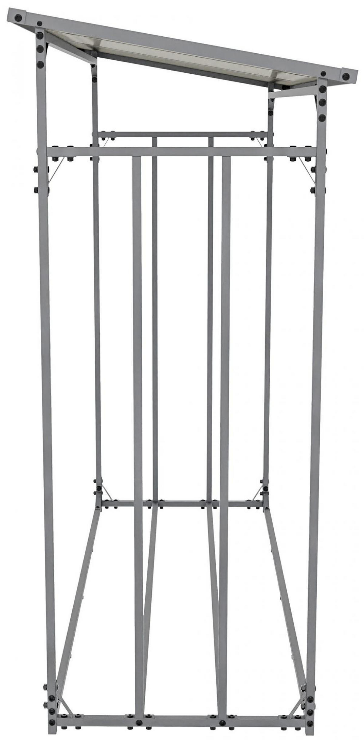 KAMINHOLZREGAL 165/70/165 cm Metall anthrazit - Anthrazit/Schwarz, Metall (165/165/70cm) - CLP
