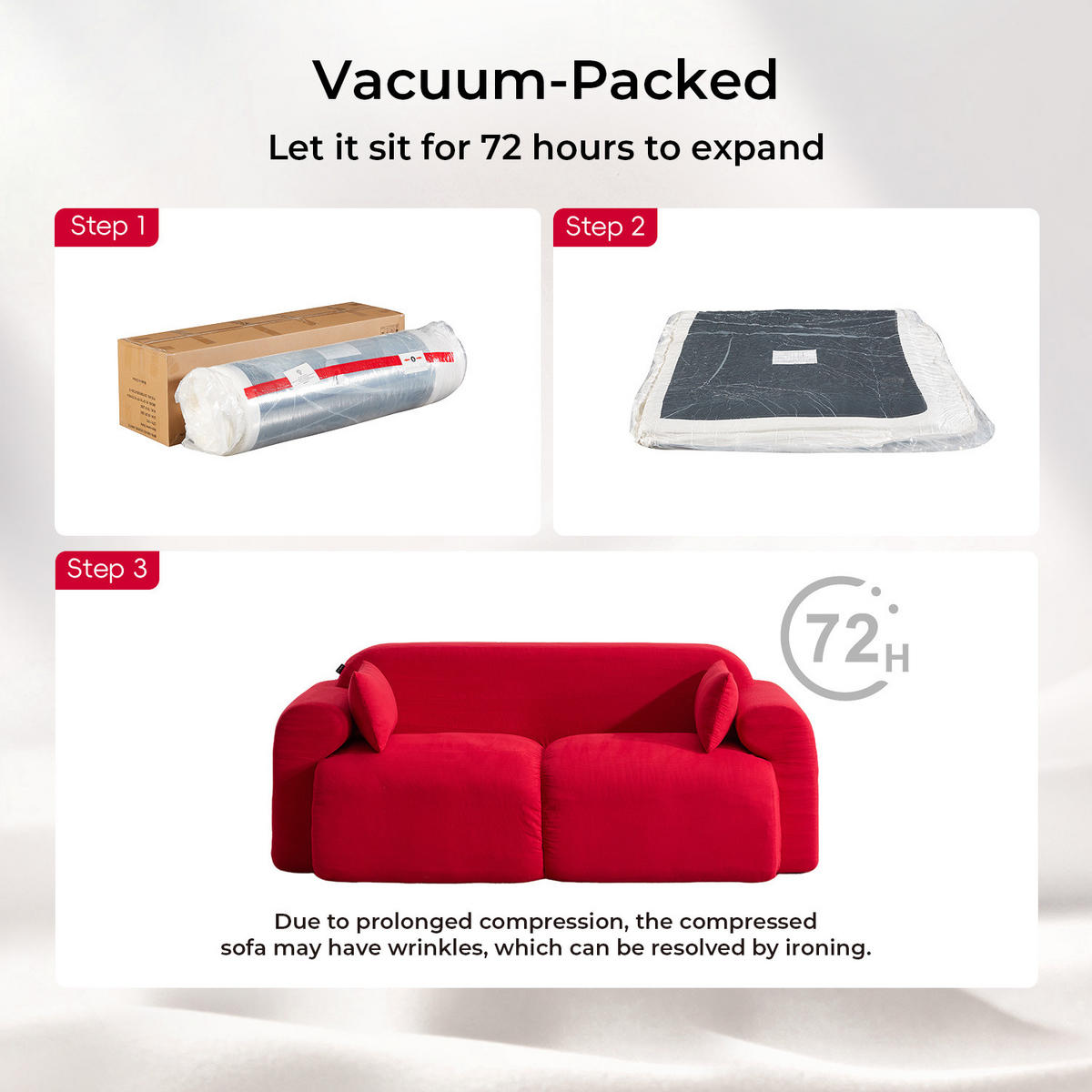2-SITZER-SOFA Hochsättigung komprimiert, DE-42530, Rot - Rot, Textil (186/76/95cm) - ComfortXL
