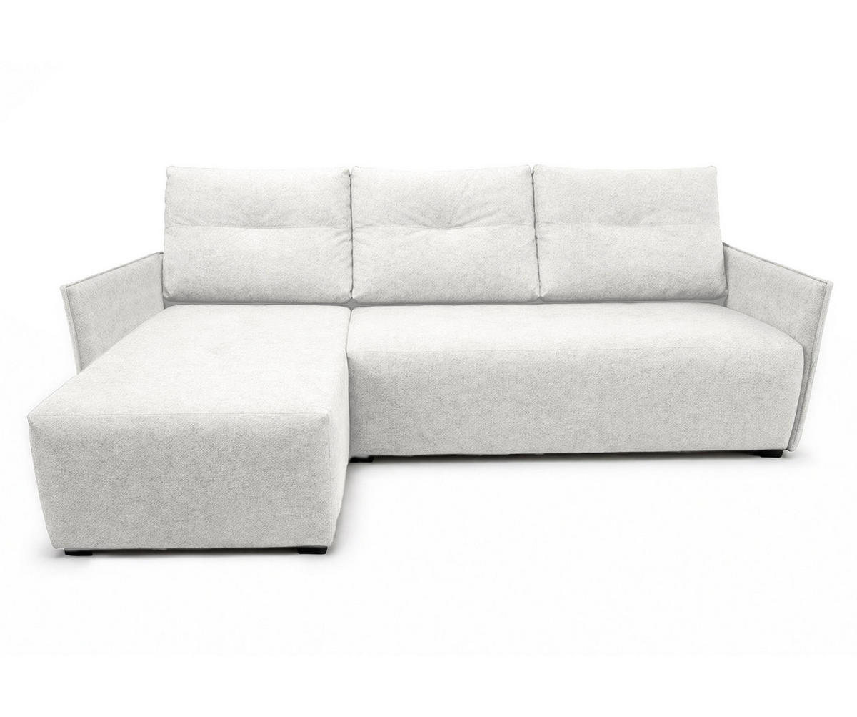ECKSOFA L Form Damascus Weiß 212/143/88 cm Links mit Schlaffunktion - Schwarz/Weiß, Kunststoff/Textil (143/212cm) - AX Living