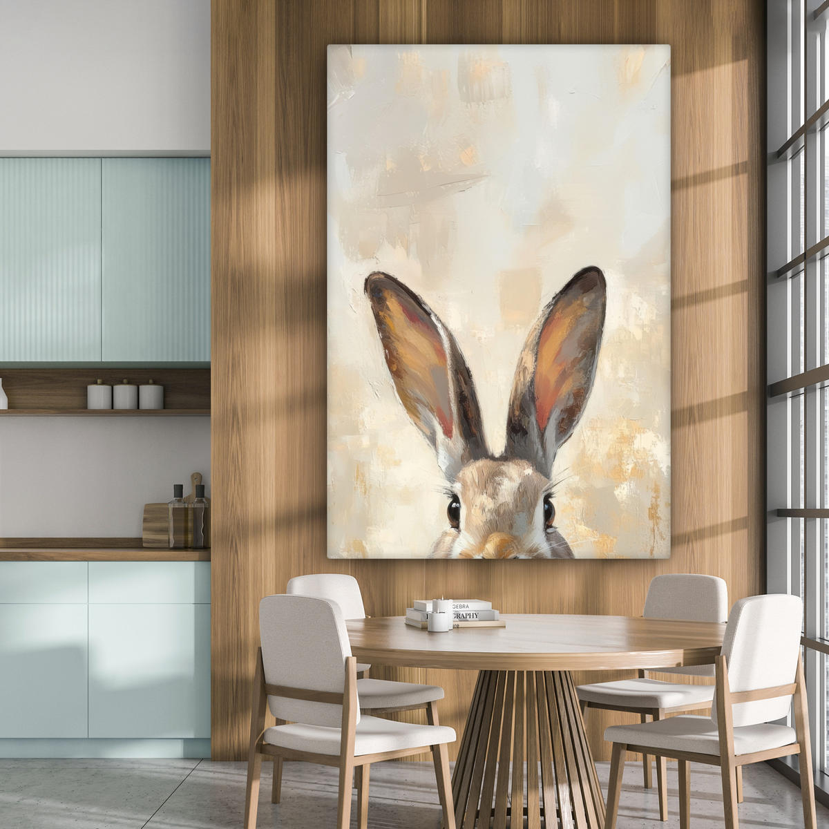 SLIKA NA PLATNU Zajčja ušesa 90x140 cm - bež, tekstil (90/140cm) - MuchoWow