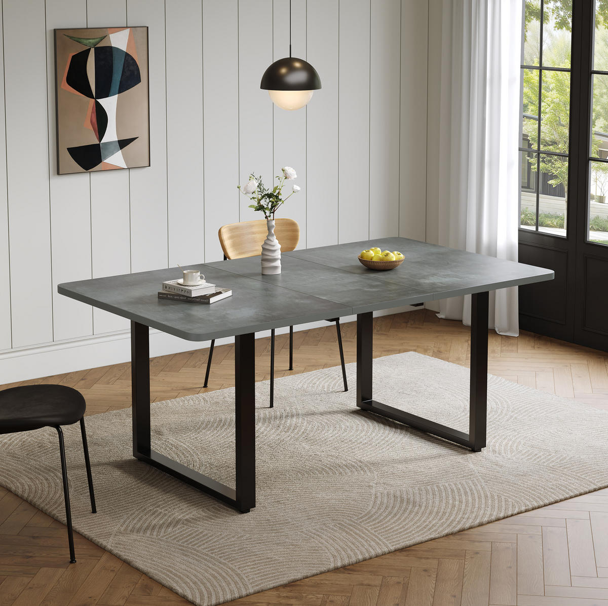 ESSTISCH, MDF ausziehbar 140–180–220/80/75 cm, 3-stufig, bis 10 Personen, Grau - Grau, Holzwerkstoff (220/80/75cm) - Redom