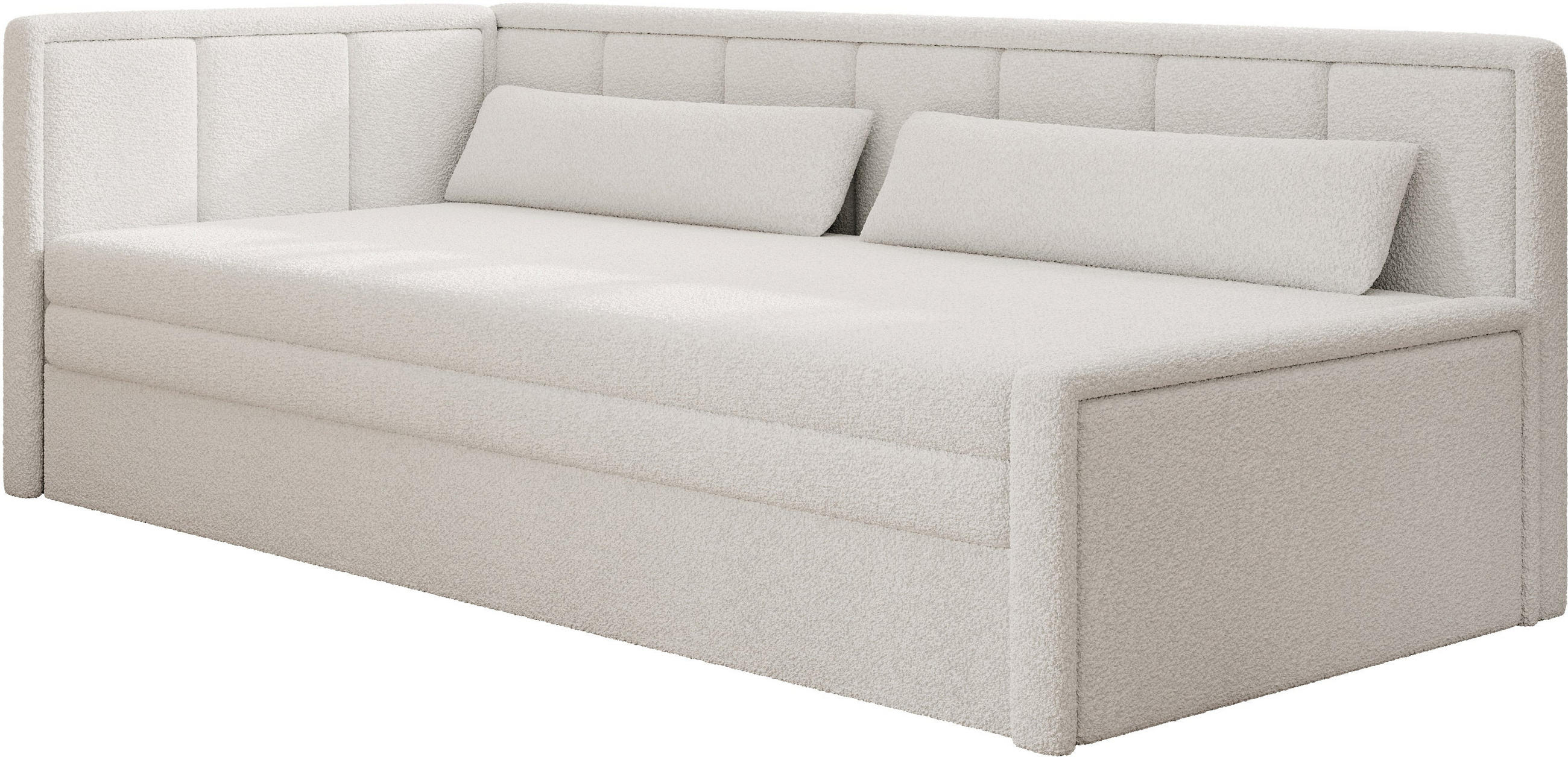 SCHLAFSOFA FULGEO mit Schlaffunktion & Bettkasten – Modernes 3-Sitzer Sofa, Liegefläche 200 x 150 cm - Weiß, Kunststoff (214/82/77cm) - Wohnideebilder
