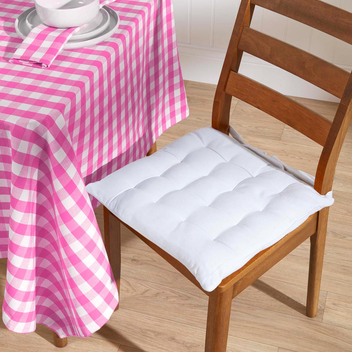 STOFFSERVIETTEN Vichy-Karo pink, 4er-Set 45/45 cm - Pink, Textil (45/45cm) - Homescapes