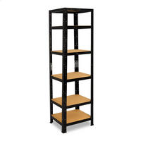 SCHWERLASTREGAL BLACK 180x50x50 cm in schwarz mit 6 Böden und 145 kg Traglast pro Boden - Schwarz, Metall (50/180/50cm) - shelfplaza
