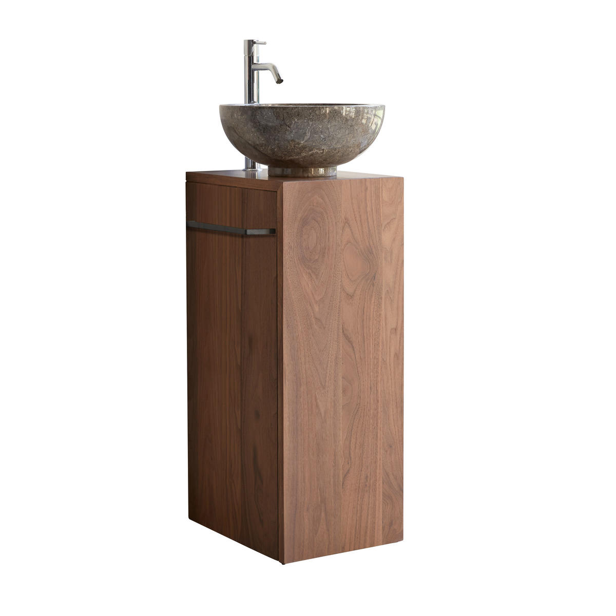 WASCHTISCHUNTERSCHRANK Stelle Dunkelbraun aus Walnuss - Dunkelbraun, Holz (30/78/40cm) - Tikamoon
