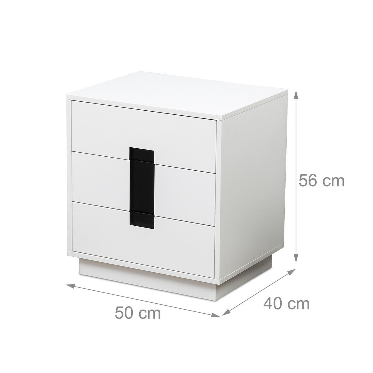KOMODA - biela, kompozitné drevo (50/56/40cm) - Relaxdays