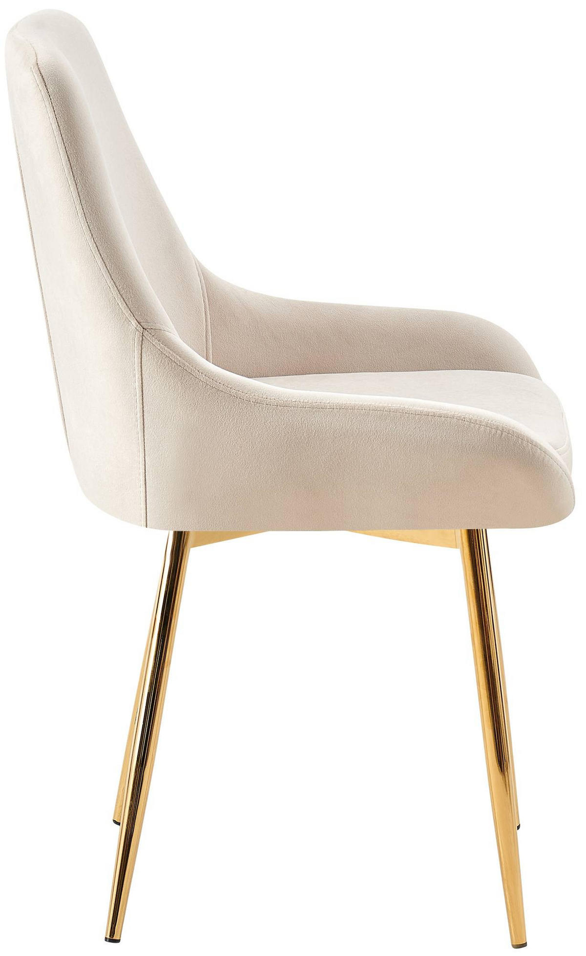 ESSZIMMERSTUHL 2er Set Samt Creme - Creme/Schwarz, Textil (50/86/53cm) - CLP