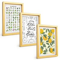 BILDER SET 3er Set - 20x30 cm Goldrahmen - Bemalte Zitronen-Küchenkräuter - Goldfarben, Kunststoff (20/30cm) - TULUP