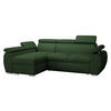 ECKSOFA Boston Mini Premium Cord 2RLC, Seite: Links LC+2R - Chromfarben/Grün, Holz/Textil (255/170cm) - MIRJAN24