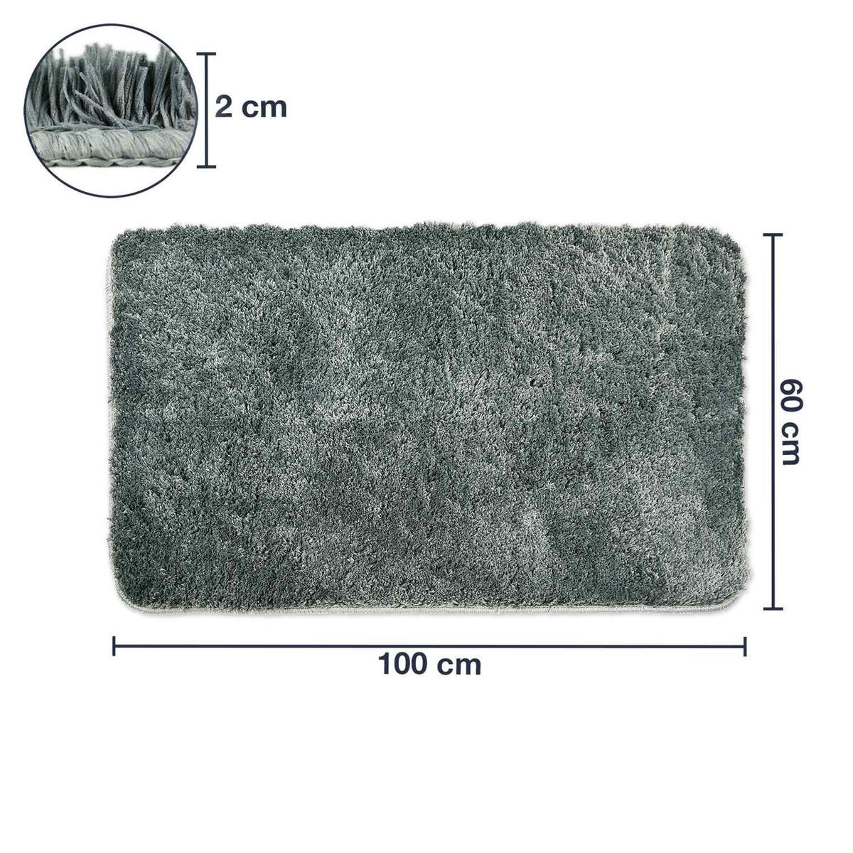 BADEMATTE Florenz - Grau, Textil (60/100cm) - WohnDirect