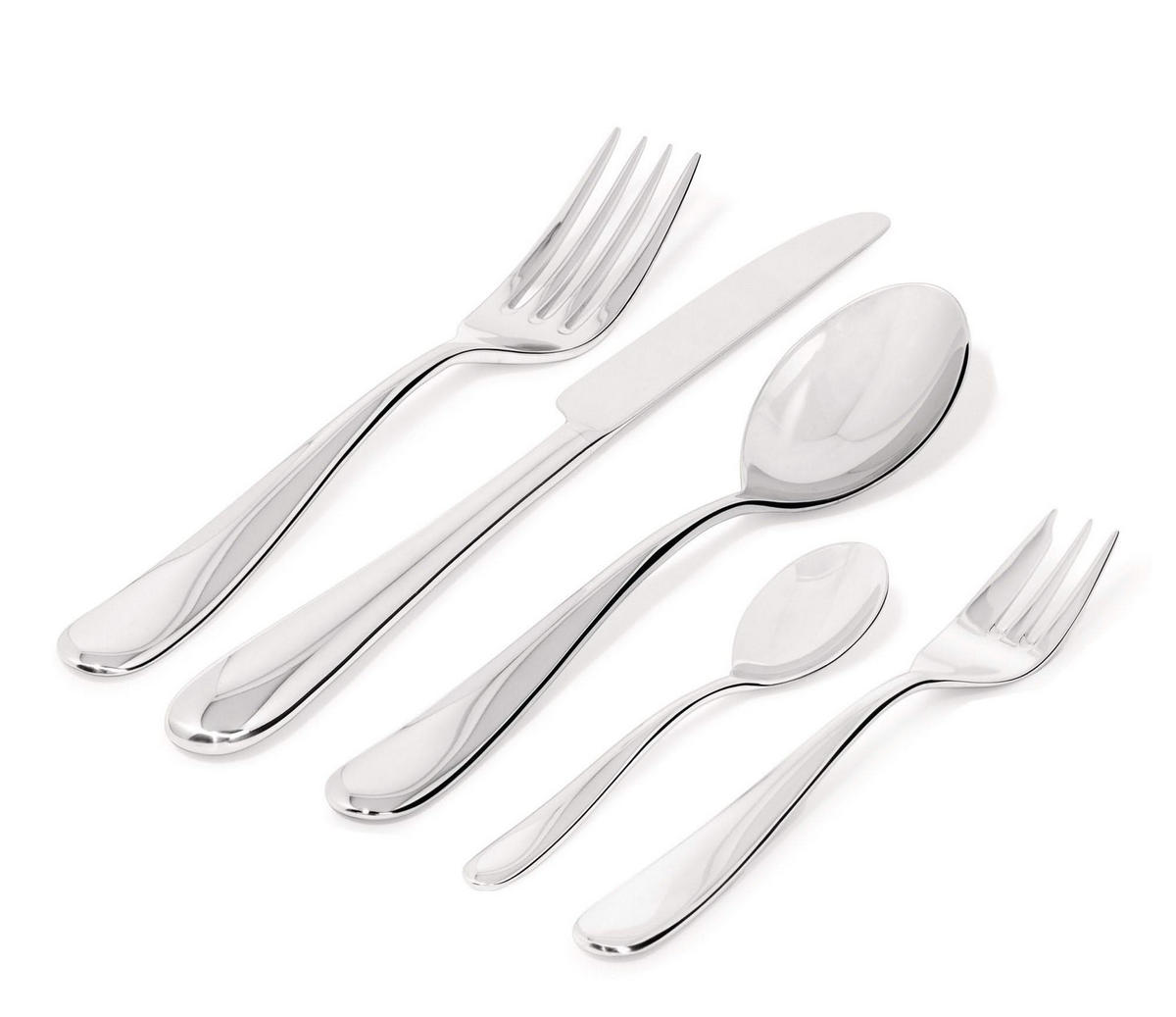 BESTECKSET Nuovo Milano - 5180S30 - 30-teilig - von Ettore Sottsass - Silberfarben, Metall - Alessi