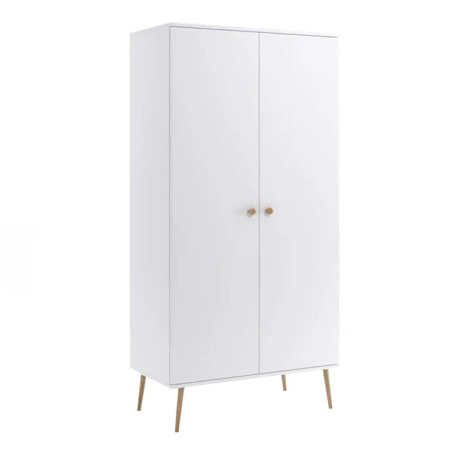 Bettso Kleiderschrank Weiß 100x202x52 cm