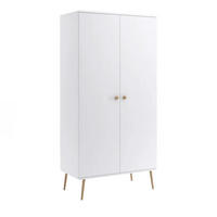 KLEIDERSCHRANK Ikon, Weiß Matt, Mit 5 Regalen - Weiß, Holzwerkstoff (87/212/41cm) - Bettso