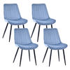 STUHL-SET 4 Stück aus Samt in Modernem Stil-YZ1 - Blau, Textil (53/88/62.5cm) - HOMAVO