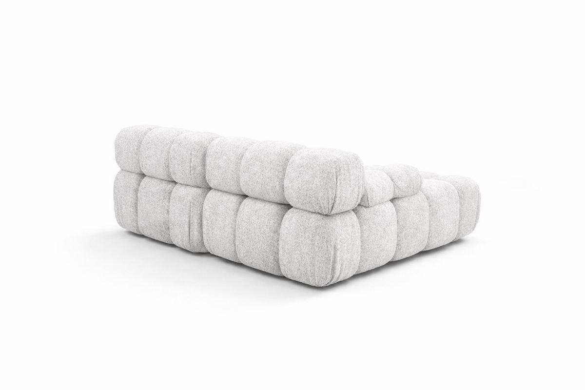 CHAISELONGUE Modular, Veloursstoff Salvador, Olive, Rechts, Selia - Ecru/Olivgrün, Holz (190/160cm) - Kaiser Möbel